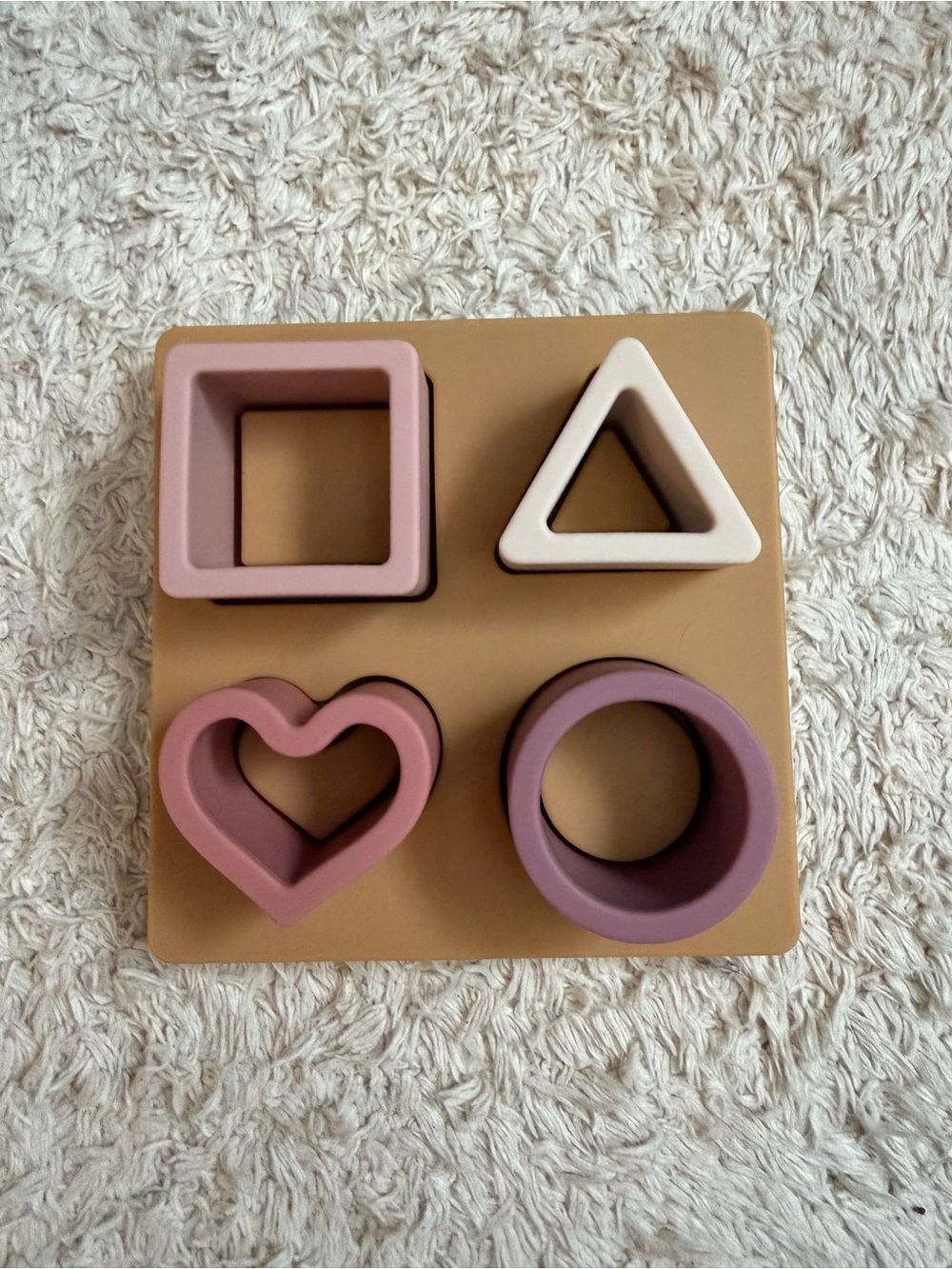 Stack & Sort Shape Puzzle - Pink, Mauve and Cream